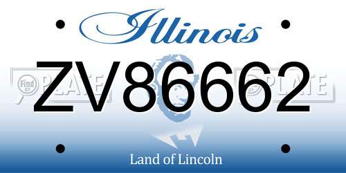 ZV86662 Illinois License Plate