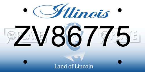 ZV86775 Illinois License Plate