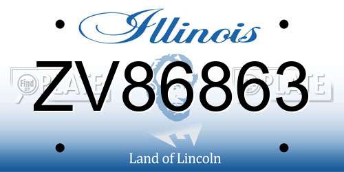 ZV86863 Illinois License Plate
