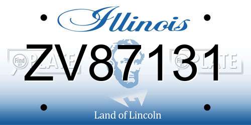ZV87131 Illinois License Plate