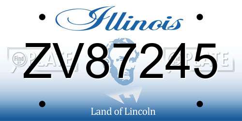 ZV87245 Illinois License Plate