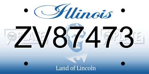 ZV87473 Illinois License Plate