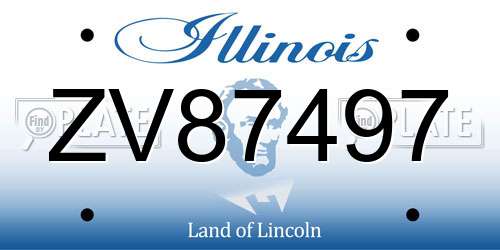 ZV87497 Illinois License Plate