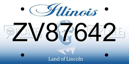 ZV87642 Illinois License Plate