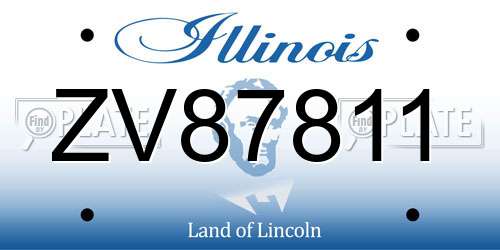 ZV87811 Illinois License Plate