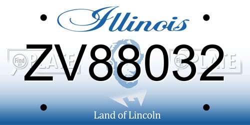 ZV88032 Illinois License Plate