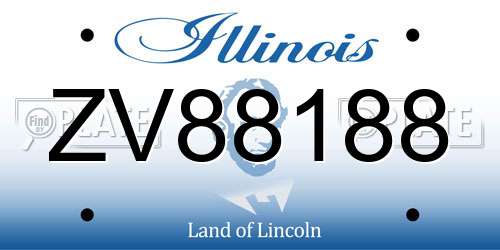 ZV88188 Illinois License Plate