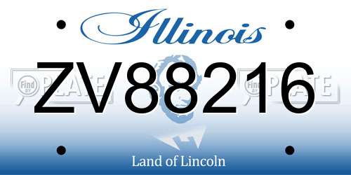 ZV88216 Illinois License Plate