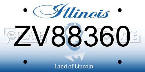 ZV88360 Illinois License Plate