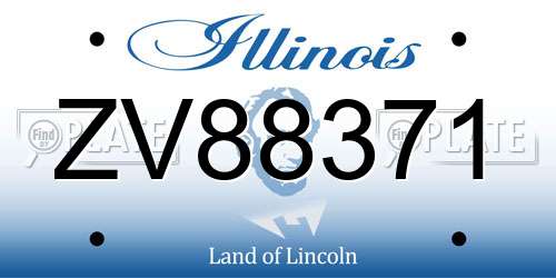 ZV88371 Illinois License Plate