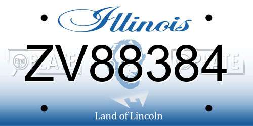 ZV88384 Illinois License Plate