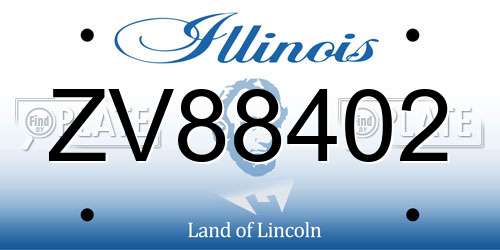 ZV88402 Illinois License Plate