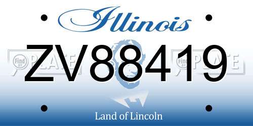 ZV88419 Illinois License Plate
