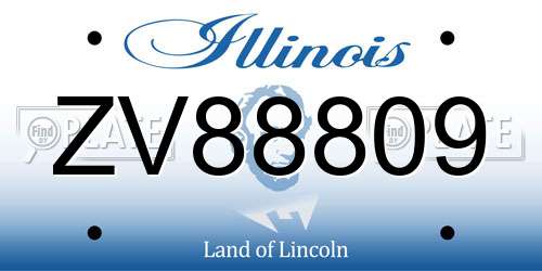 ZV88809 Illinois License Plate