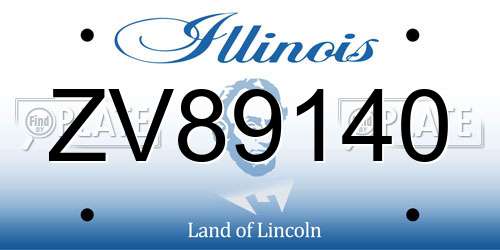 ZV89140 Illinois License Plate