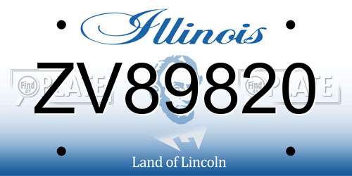 ZV89820 Illinois License Plate