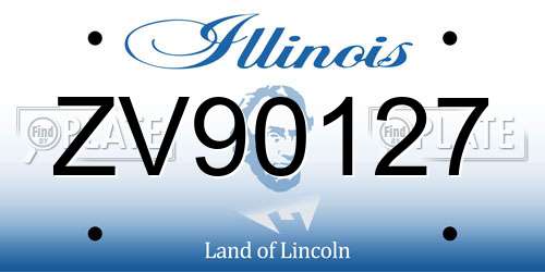 ZV90127 Illinois License Plate