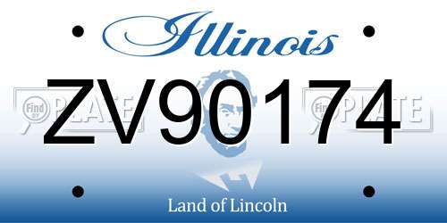 ZV90174 Illinois License Plate