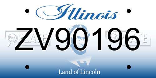 ZV90196 Illinois License Plate