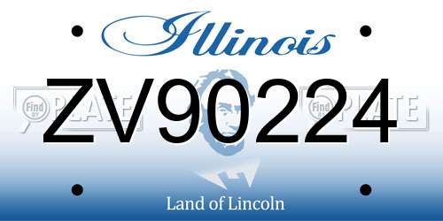 ZV90224 Illinois License Plate