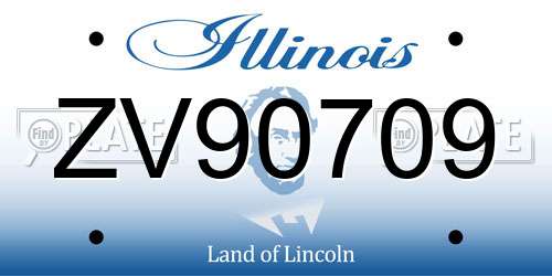 ZV90709 Illinois License Plate