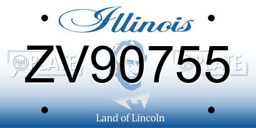 ZV90755 Illinois License Plate