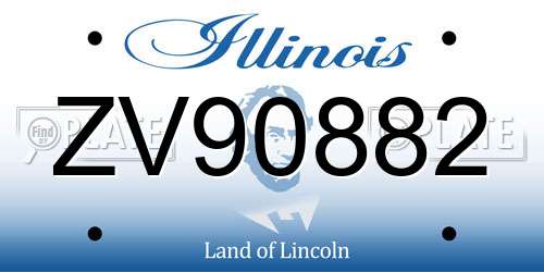 ZV90882 Illinois License Plate