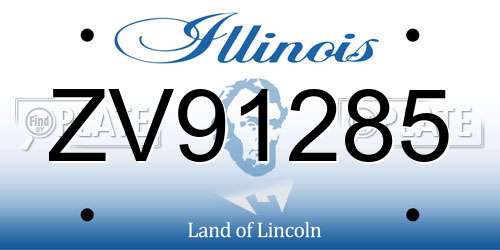 ZV91285 Illinois License Plate