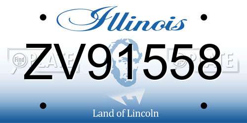 ZV91558 Illinois License Plate