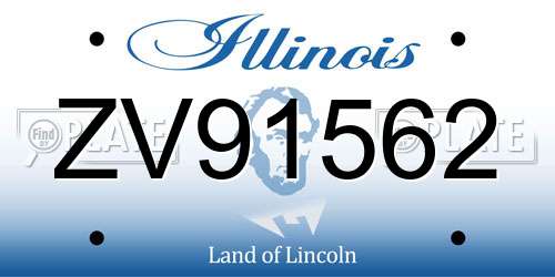 ZV91562 Illinois License Plate