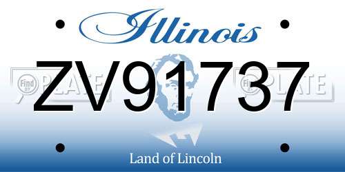 ZV91737 Illinois License Plate