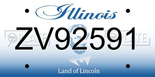 ZV92591 Illinois License Plate