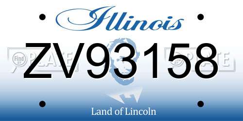 ZV93158 Illinois License Plate