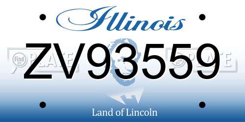 ZV93559 Illinois License Plate