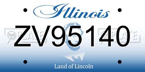 ZV95140 Illinois License Plate
