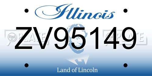 ZV95149 Illinois License Plate