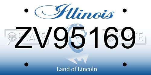 ZV95169 Illinois License Plate