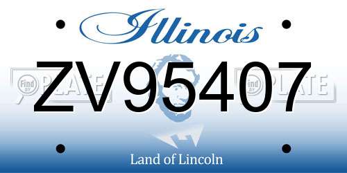 ZV95407 Illinois License Plate