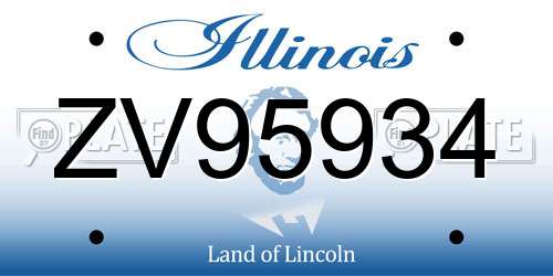 ZV95934 Illinois License Plate