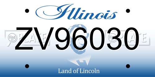 ZV96030 Illinois License Plate