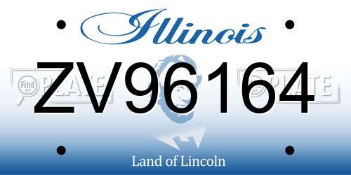 ZV96164 Illinois License Plate