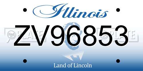 ZV96853 Illinois License Plate