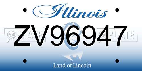 ZV96947 Illinois License Plate