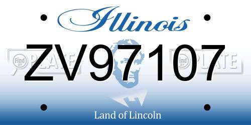 ZV97107 Illinois License Plate