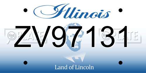 ZV97131 Illinois License Plate