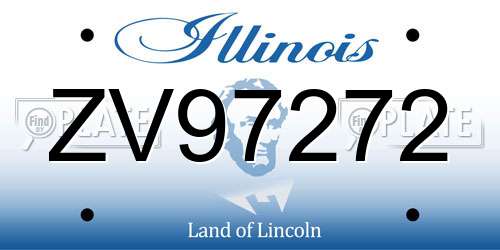 ZV97272 Illinois License Plate