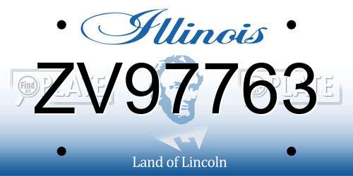 ZV97763 Illinois License Plate