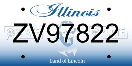 ZV97822 Illinois License Plate