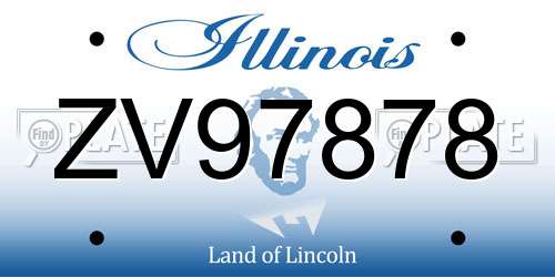ZV97878 Illinois License Plate