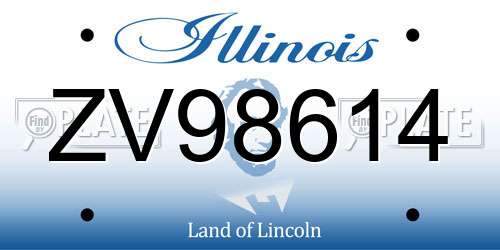 ZV98614 Illinois License Plate